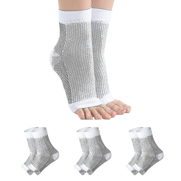 Soothing Neuropathy 3 Pairs Plantar Fasciitis Tendinitis Relief White Large X Socks