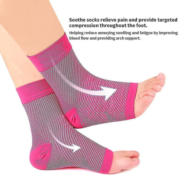 Soothing Neuropathy 3 Pairs Plantar Fasciitis Tendinitis Relief White Large X Socks