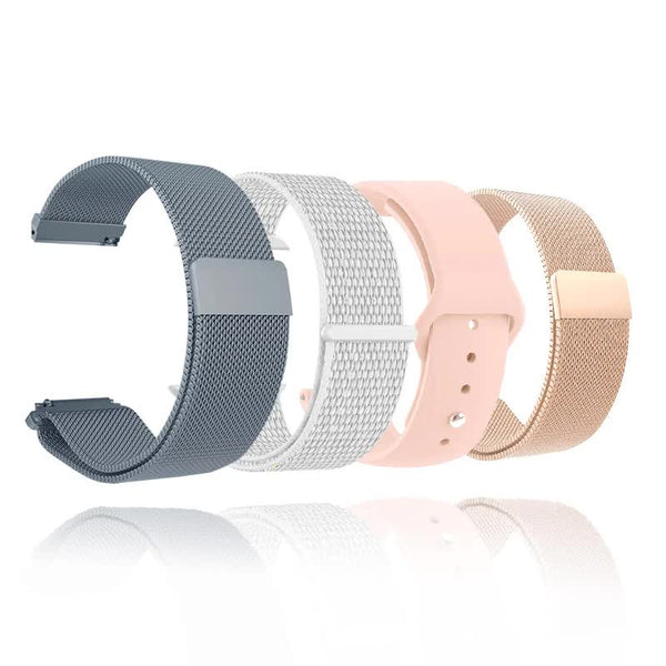 Garmin Venu Sq Compatible Metal Bracelet 18Mm 20Mm 22Mm Silver Watch Band For Vivoactive 3 4 4S 2S Forerunner 645 Silicone Nylon Loop Watch Bands
