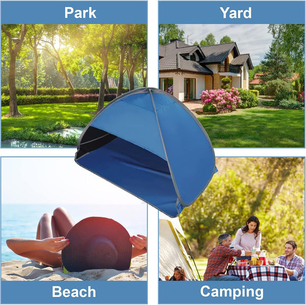 Pop Up Beach Shelter Portable Tent Anti Uv Windproof Picnic For Small Dogs Cats And Other Pets Blue Pop Up Beach Tents