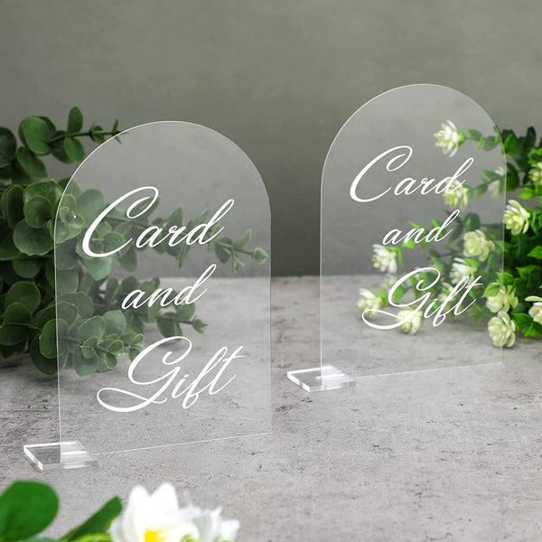 Transparent Acrylic Wedding Table Number Holders 5 Pack Blank Arched Sign With Stand Centrepieces & Table Decor