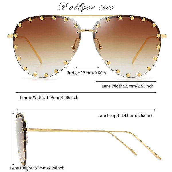 Women's Classic Pilot Metal Frame Fashion Style Uv400 Protection Gold Frame/Gray Sunglasses