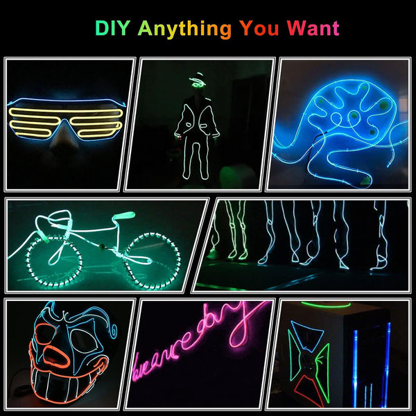 Car Led Interior Strip Light 3M Usb Neon Wire Lamps Glowing Ambient Lighting Decorations Red Other Car Interior