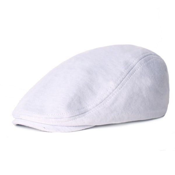 Unisex Cotton Beret Soft Casual Solid Color Cap For Men And Women With Compatible Apple Compatibility White Hats