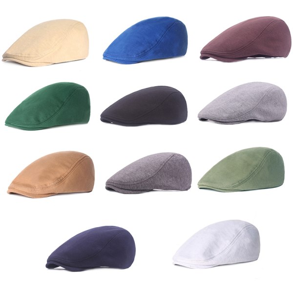 Unisex Cotton Beret Soft Casual Solid Color Cap For Men And Women With Compatible Apple Compatibility White Hats