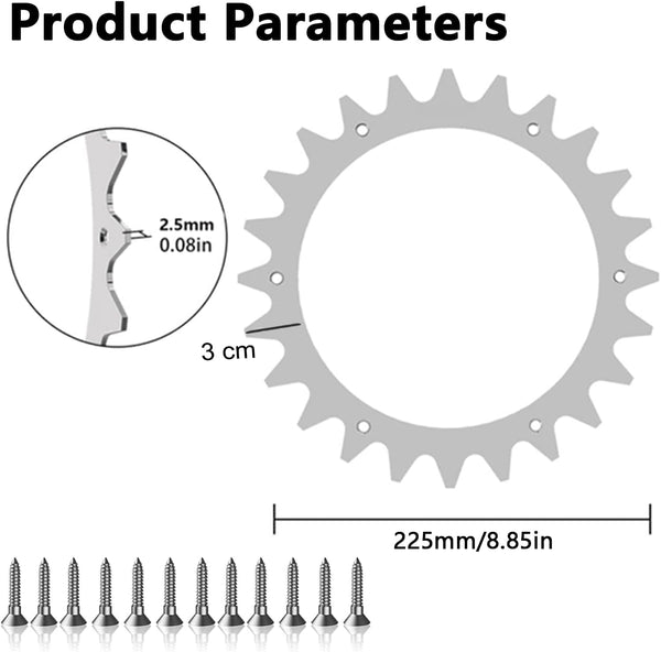 Worx Landroid Lawn Mower Stainless Steel Spikes 225 Mm Wheel Compatible With 12 Screws Lawn Mower Parts