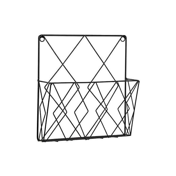 Wall Mounted Newspaper Holder Shelf Storage Rack Black Pull Magazine Racks
