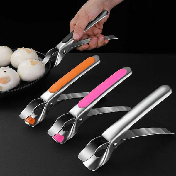 2Pcs Air Fryer Camping Tools Anti Scald Tongs Pan Gripper Pot Clip Bowl Black Air Fryer Accessories