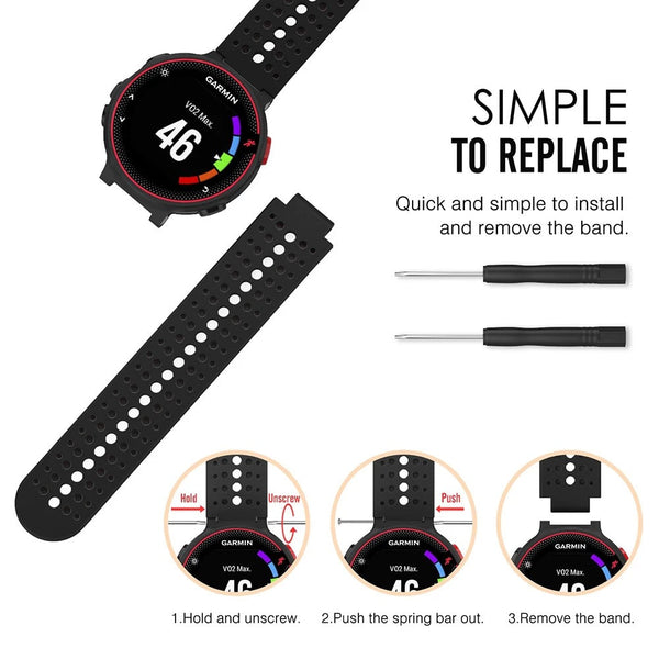 Garmin Forerunner 235/235Lite Watch Band Soft Silicone Replacement Strap 235/220/230/620/630/735 Smartwatch Watch Bands