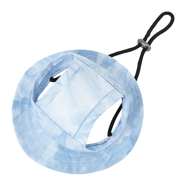 Adjustable Dog Sun Hat With Ear Holes Light Blue Small Dog Clothing & Shoes