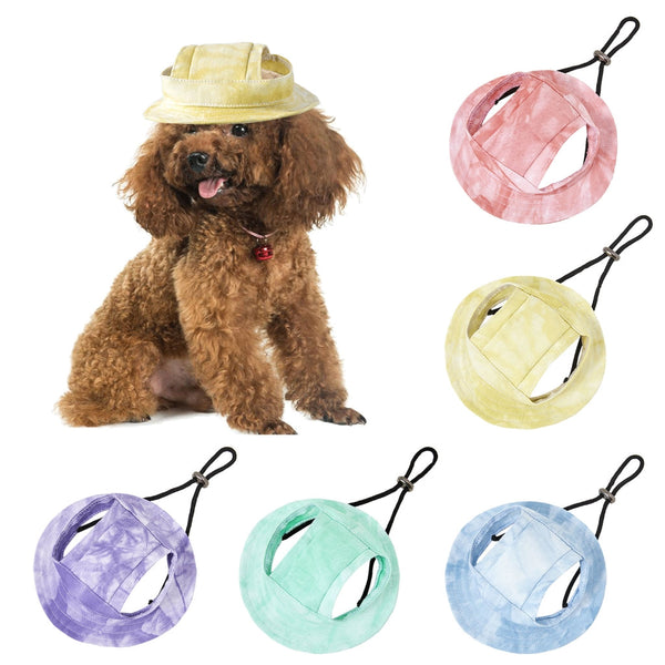 Adjustable Dog Sun Hat With Ear Holes Light Blue Small Dog Clothing & Shoes