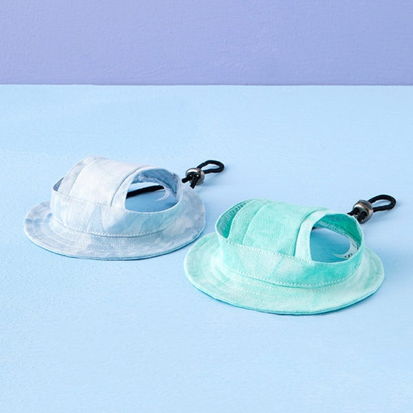 Adjustable Dog Sun Hat With Ear Holes Light Blue Small Dog Clothing & Shoes