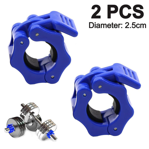 2 Pcs Gym Barbell Clamps Quick Release Collar Blue Barbells & Attachments
