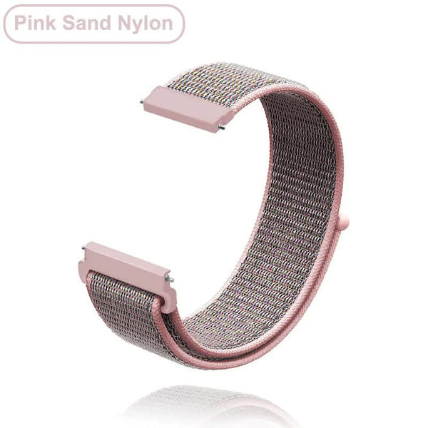 Garmin Venu 2S Vivoactive 3 4S Forerunner 245 645 Galaxy Watch Classic Compatible 18Mm 20Mm 22Mm Watchband Pink Sand Nylon Wrist Strap Watch Bands
