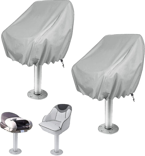 2 Pack Covers Waterproof Outdoor Pedestal Pontoon Captain Boat Bench Chair Oxford Fabric Rudder Perfect Boat Seats