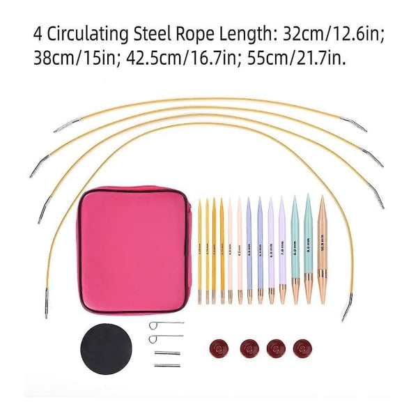 13 Pairs Of Interchangeable Needles Circular With 2.75 Mma10 Hand Sewing Needles