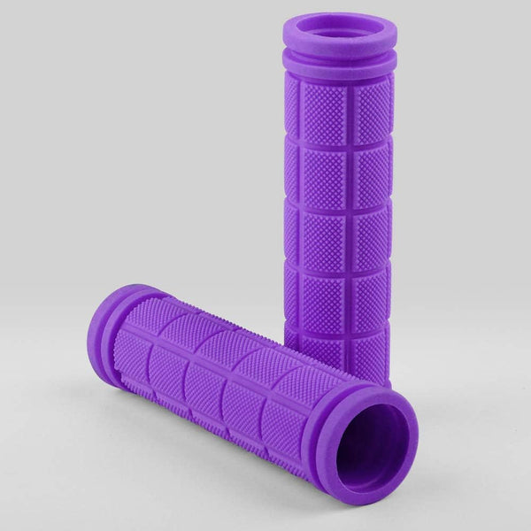 A Pair Of Ergonomic Bicycle Handles In Non Slip Soft Rubber Purple Handlebars