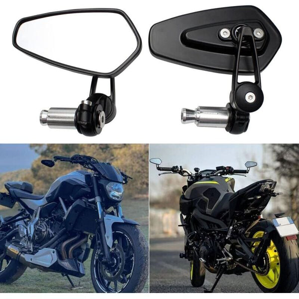 2Pcs Motorcycle Handlebar Rearview Mirrors For Xj6 Mt01 Mt03 Mt07 Mt09 (Black) Other Motorcycle Accessories