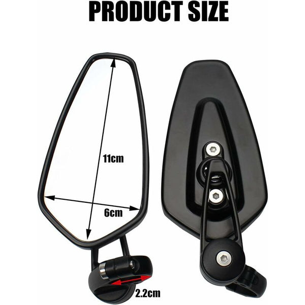 2Pcs Motorcycle Handlebar Rearview Mirrors For Xj6 Mt01 Mt03 Mt07 Mt09 (Black) Other Motorcycle Accessories
