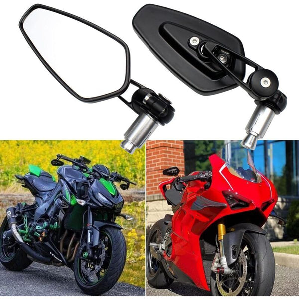 2Pcs Motorcycle Handlebar Rearview Mirrors For Xj6 Mt01 Mt03 Mt07 Mt09 (Black) Other Motorcycle Accessories