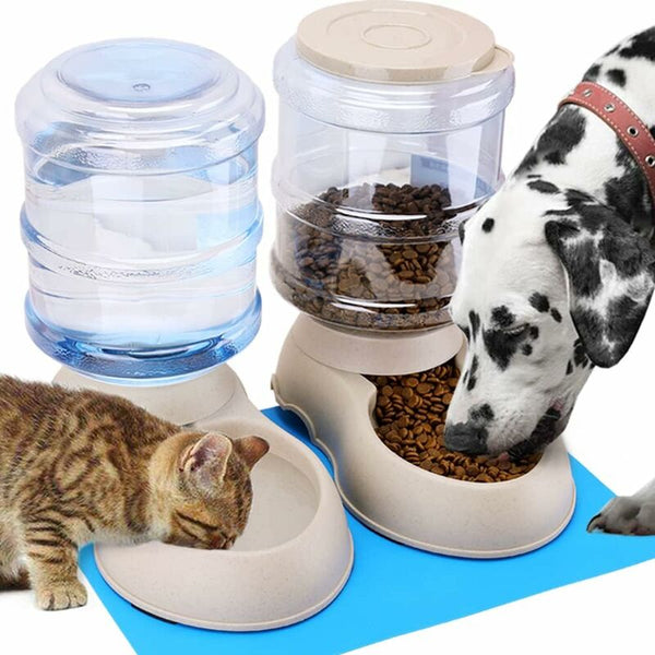 Automatic Pet Food And Water Dispenser 3.8L For Cats Dogs 2 Pack Dishes Feeders & Fountains
