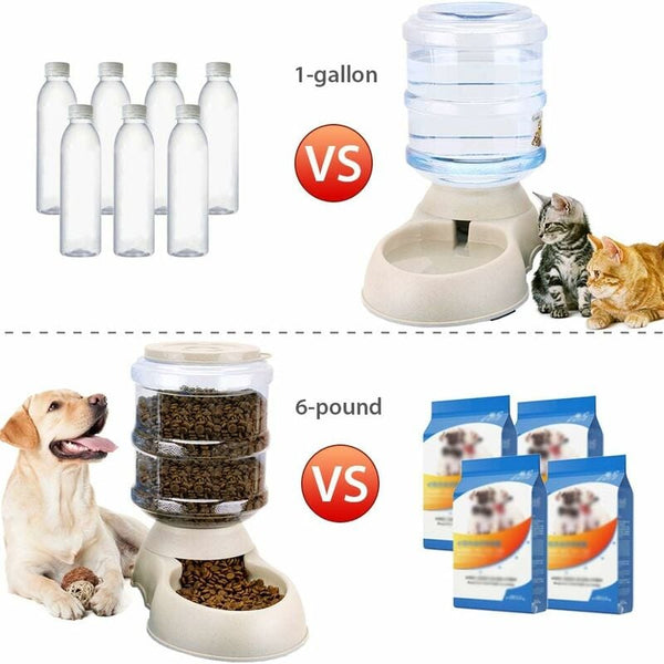 Automatic Pet Food And Water Dispenser 3.8L For Cats Dogs 2 Pack Dishes Feeders & Fountains