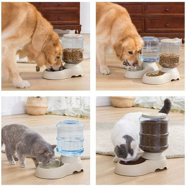 Automatic Pet Food And Water Dispenser 3.8L For Cats Dogs 2 Pack Dishes Feeders & Fountains