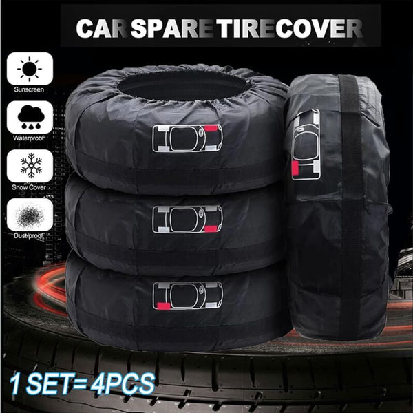 4 Pcs Car Tire Covers 19 23"" Waterproof Dustproof Wheel Protector (Diameter 80Cm) Hub Caps & Wheel Covers