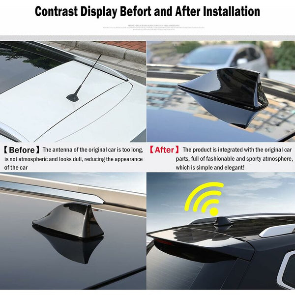 Universal Shark Fin Car Antenna Fm/Am Radio For Suv Truck Van Black Antennas