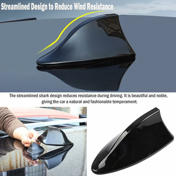 Universal Shark Fin Car Antenna Fm/Am Radio For Suv Truck Van Black Antennas