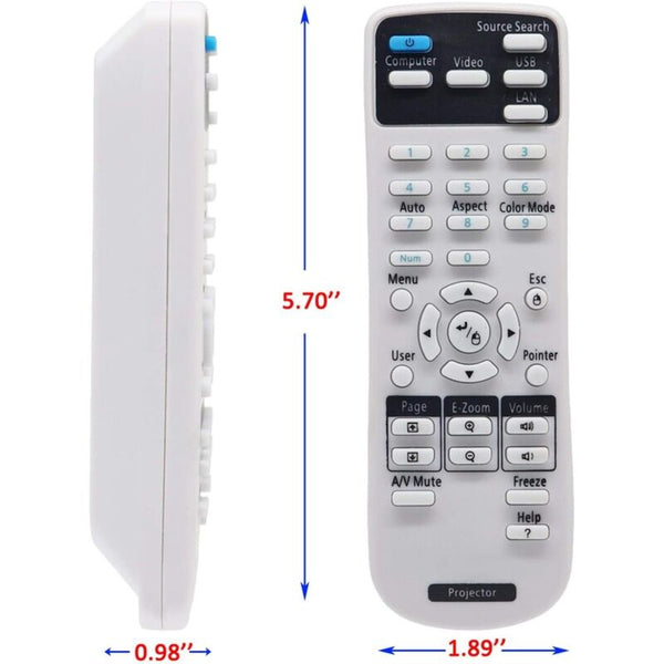 Epson Projector Remote Control Compatible With Eb S02 S02h S11 S110 S11h S12 W01 W02 W12 X02 X11 X11h X12 X14 X15 420 425W 430 435W 470 475W 480 485 P