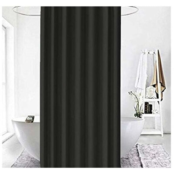 Black Waterproof Polyester Shower Curtain 120X200 Cm With Hooks Shower Curtains