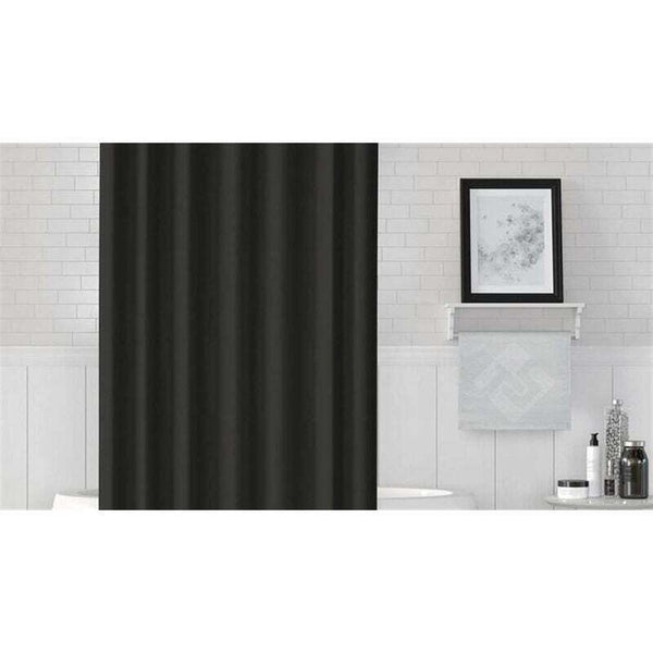 Black Waterproof Polyester Shower Curtain 120X200 Cm With Hooks Shower Curtains
