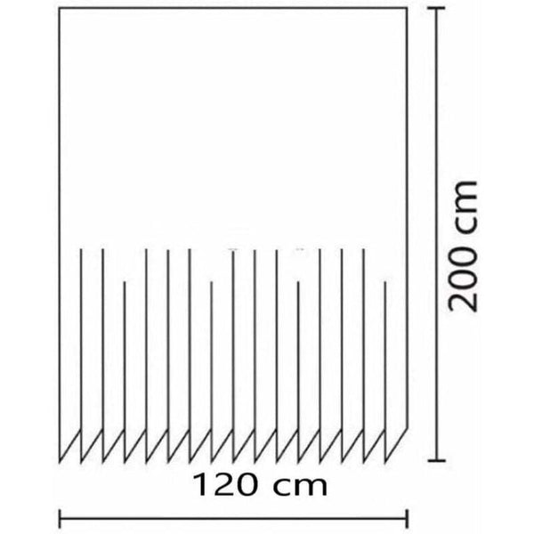 Black Waterproof Polyester Shower Curtain 120X200 Cm With Hooks Shower Curtains