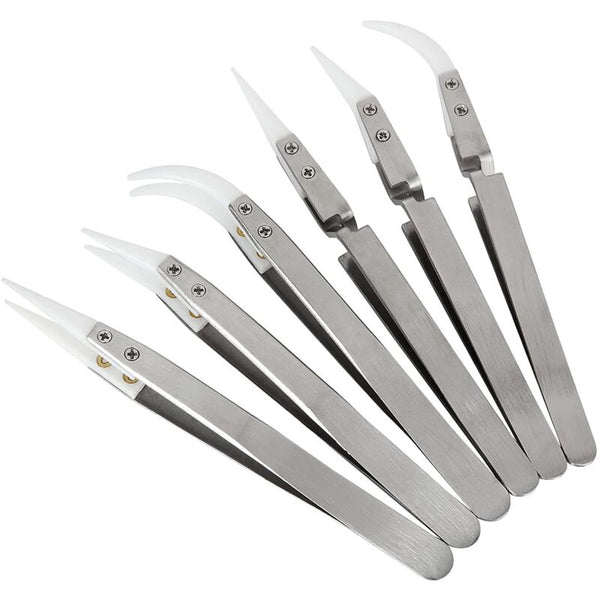 Precision Ceramic Soldering Tweezers Set 6 Pieces Other Hand Tools