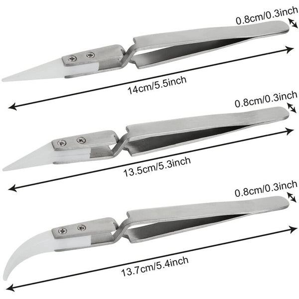 Precision Ceramic Soldering Tweezers Set 6 Pieces Other Hand Tools