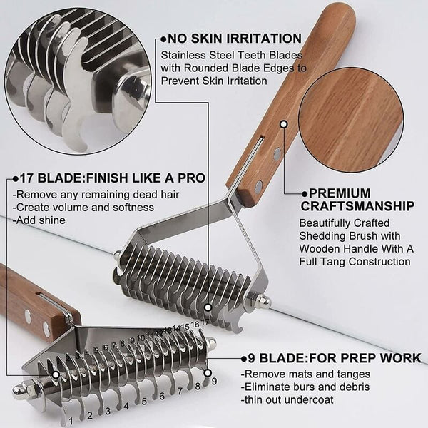 Coat King Heavy Duty Dog And Cat Deshedding Brush Grooming Comb Rake Significantly Reduces Shedding Dog Grooming
