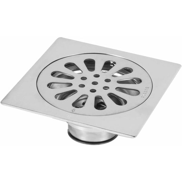 Thick Stainless Steel Floor Drain Anti Odor Square Shower For Bathroom 100 X 100Mm Style 3 Drain Grates