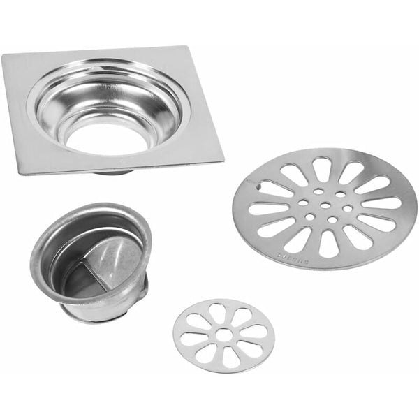 Thick Stainless Steel Floor Drain Anti Odor Square Shower For Bathroom 100 X 100Mm Style 3 Drain Grates