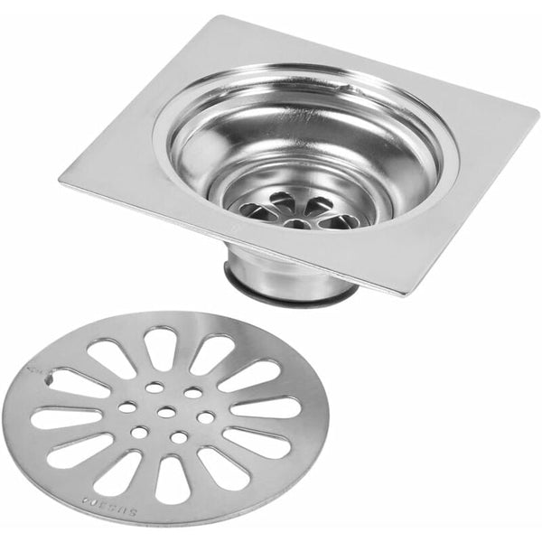 Thick Stainless Steel Floor Drain Anti Odor Square Shower For Bathroom 100 X 100Mm Style 3 Drain Grates