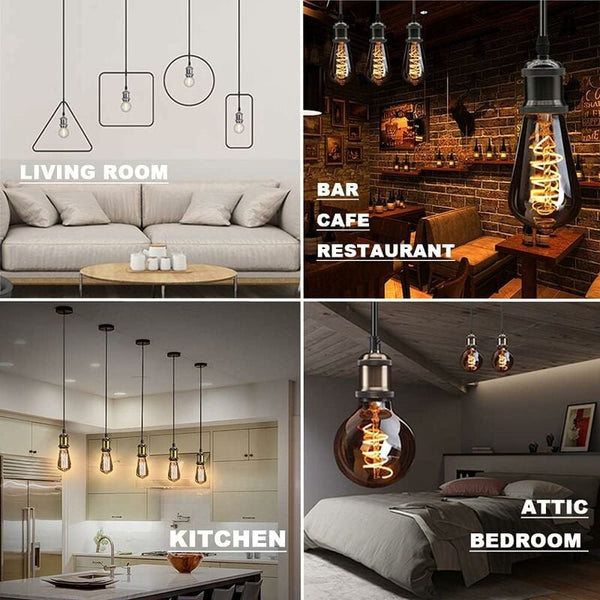 E27 Lamp Holder Ceramic Socket Adapter 4 Pieces Bronze With Braun Compatible Lamps