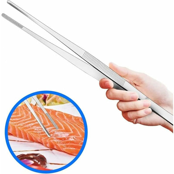 30Cm 12 Inch Long Stainless Steel Tweezers With Serrated End Craft Tweezers