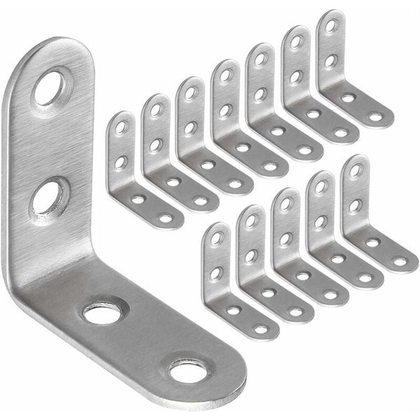 Stainless Steel Corner Brackets 40X40mm 13Pcs Furniture Repair Silver Compatible With Brands Braces & Brackets