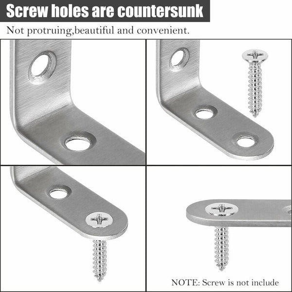 Stainless Steel Corner Brackets 40X40mm 13Pcs Furniture Repair Silver Compatible With Brands Braces & Brackets