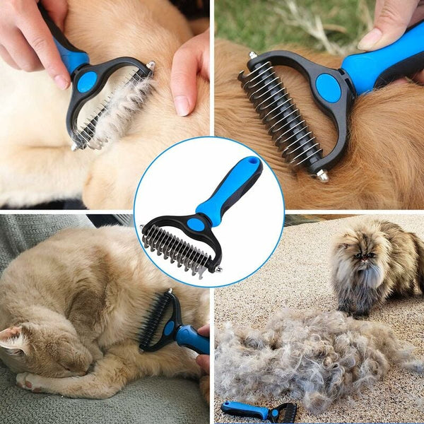 Professional Dog And Cat Dematting Comb For Long Hair Pets Grooming Rake To Remove Undercoat Dog Grooming