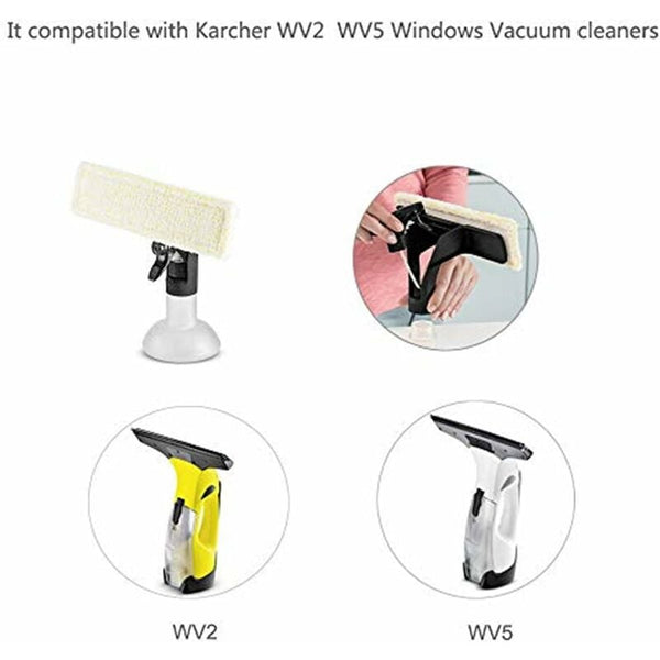 Krcher Wv2 Wv5 Premium Plus Window Cleaner Replacement Microfiber Pads 3 Pack Squeegees & Window Cleaning