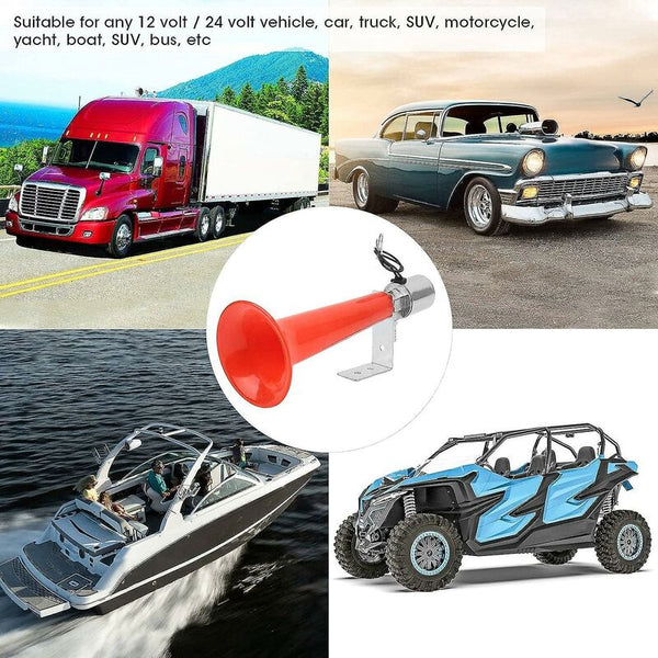 180Db Universal Truck Horn With Turkish Sound 12V 24V Compatible Suvs Motorcycles Caravans Red Other Motorcycle Accessories