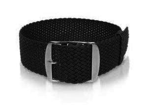 Perlon Bracelet 16 18 20Mm Xl Black Compatible With Swiss Brands Bracelets