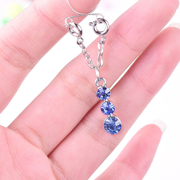Fashion Water Drop Screw Non Pierced Nipple Ring Set Body Jewelry (Blue) Body Piercing Jewellery