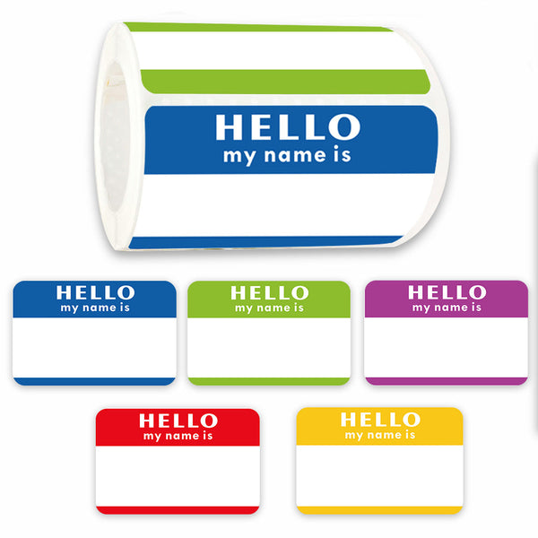 5 Colors (Hello My Name Is) Nameplate Stickers 300 Labels For Personal Organisers